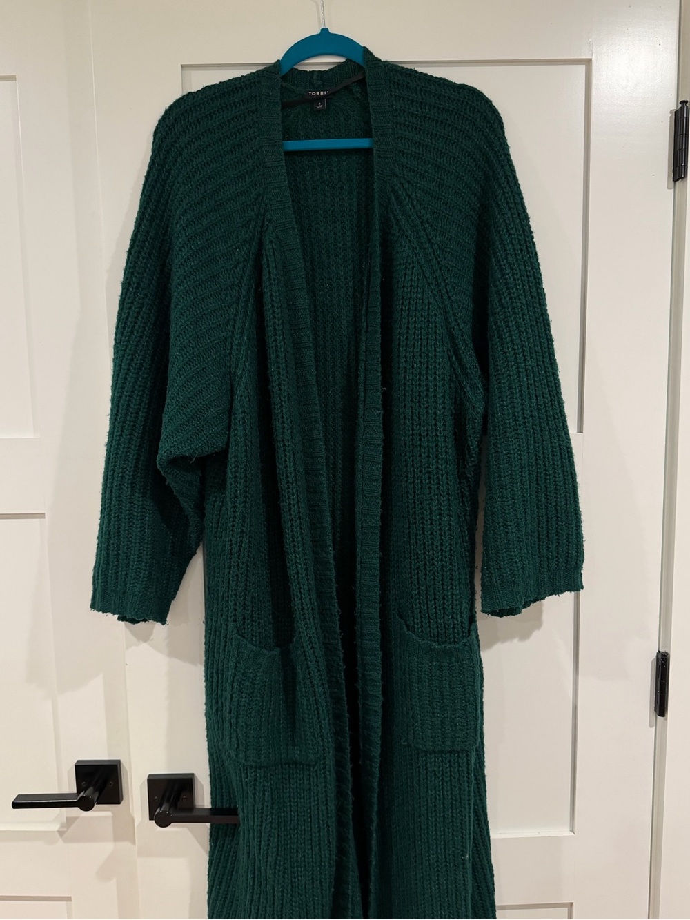 torrid Deep Forest Green Long Open-Front Chunky Cardigan